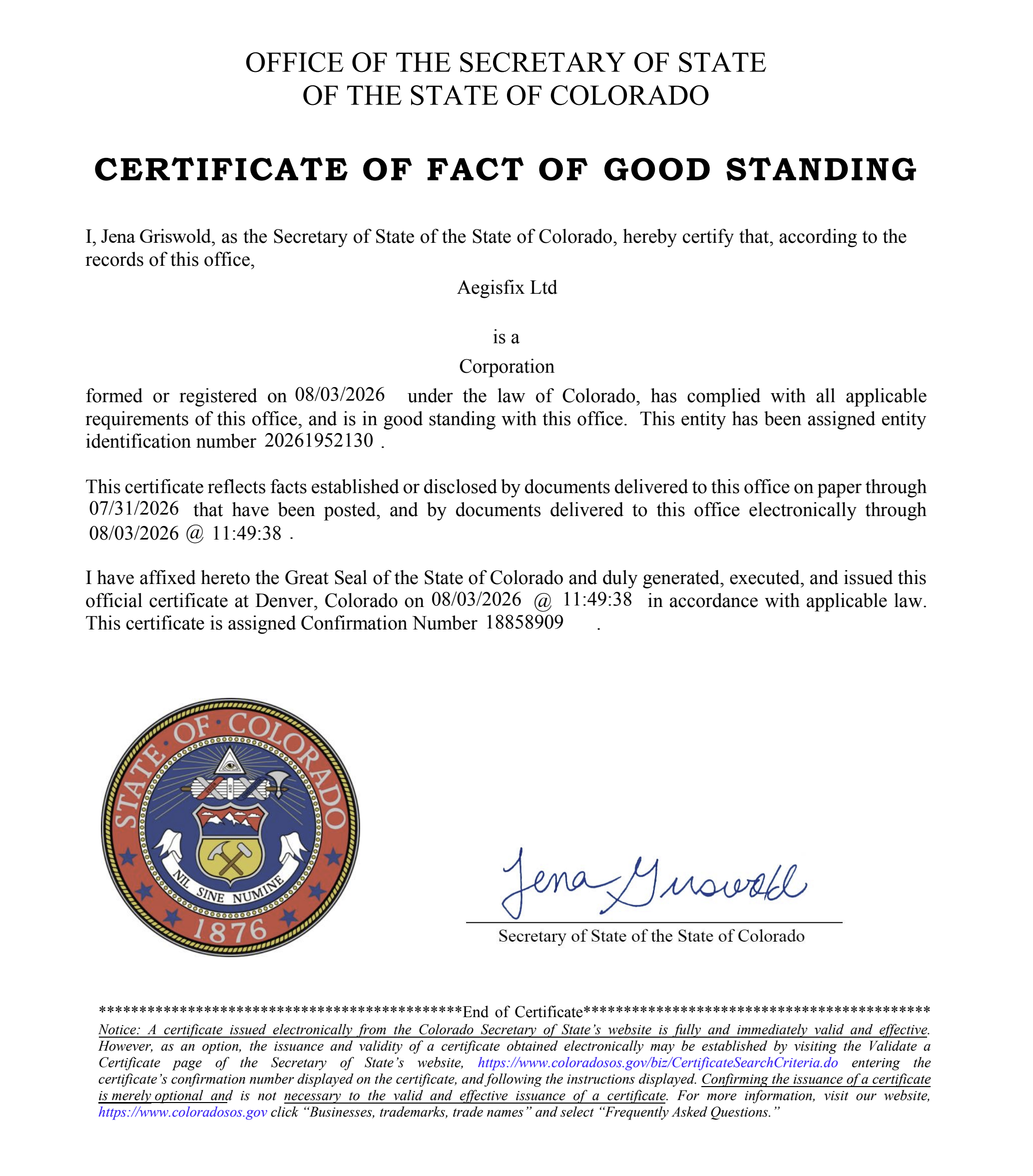 Corporate credential 5
